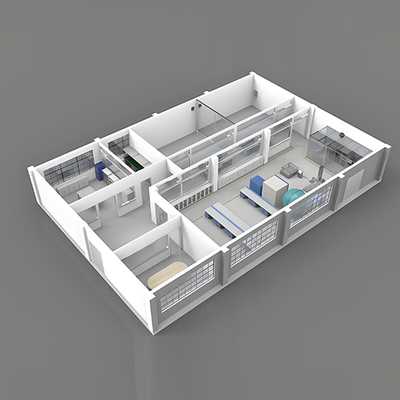 comprare Huuao Customized Solution Class 8 Prefabricated 50mm Sandwich Panel Modular Cleanroom GMP Workshop for Cosmetics or Food Factory online manufacture