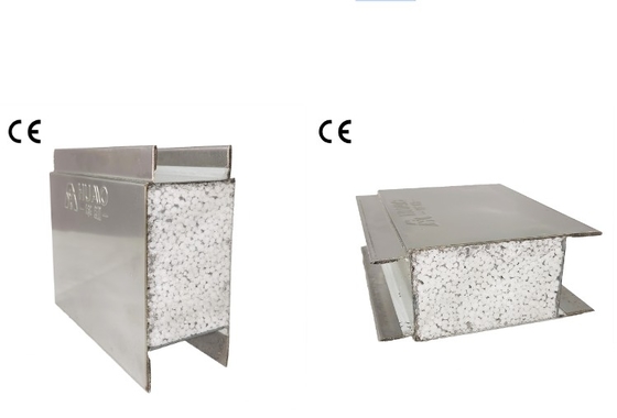 Acciaio inossidabile Rock Wool MGO PU Cleanroom Sandwich Panel Isolamento acustico