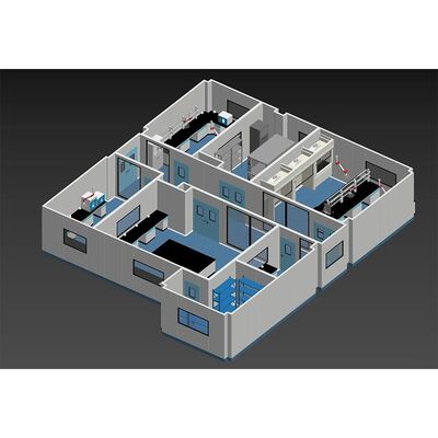 HUAAO ISO GMP pannello murario in PVC privo di polvere camera pulita modulare per laboratori e laboratori FFU cabina pulita assemblaggio con parete dura